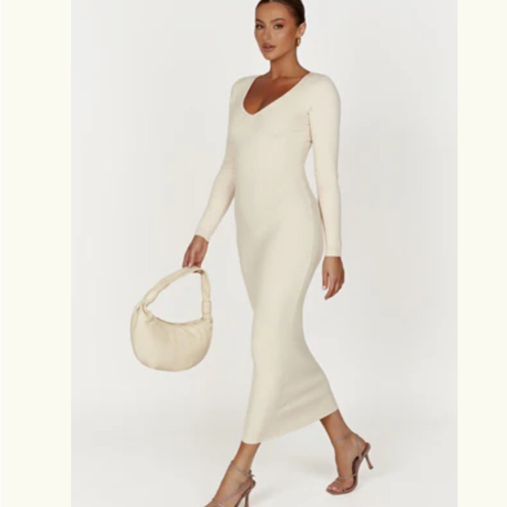 Meshki Cream Midi Dress